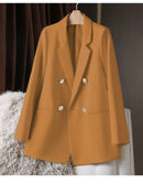 Blazer Casual Estilo Coreano com Bolsos – Manga Longa