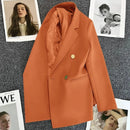 Blazer Casual Estilo Coreano com Bolsos – Manga Longa