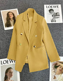 Blazer Casual Estilo Coreano com Bolsos – Manga Longa