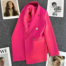 Blazer Casual Estilo Coreano com Bolsos – Manga Longa