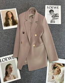 Blazer Casual Estilo Coreano com Bolsos – Manga Longa