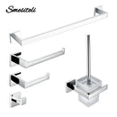 Smesiteli  Bathroom Hardware Set Silver WC Accessories Toilet Paper Holder Wall Hook Towel Bar Robe Hanger Rack Stainless Steel