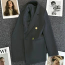 Blazer Casual Estilo Coreano com Bolsos – Manga Longa