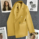 Blazer Casual Estilo Coreano com Bolsos – Manga Longa