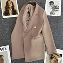 Blazer Casual Estilo Coreano com Bolsos – Manga Longa