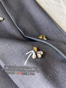 Simple Fashion Embroidery Beading Gray Skirt for Women 2026 Spring Autumn New Ruched Skirts Y2k High Waist Faldas Mujer