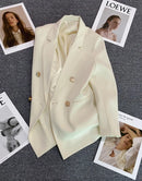 Blazer Casual Estilo Coreano com Bolsos – Manga Longa