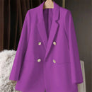 Blazer Casual Estilo Coreano com Bolsos – Manga Longa