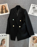 Blazer Casual Estilo Coreano com Bolsos – Manga Longa