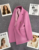 Blazer Casual Estilo Coreano com Bolsos – Manga Longa