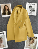 Blazer Casual Estilo Coreano com Bolsos – Manga Longa