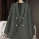 Blazer Casual Estilo Coreano com Bolsos – Manga Longa