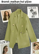 Blazer Casual Estilo Coreano com Bolsos – Manga Longa