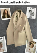 Blazer Casual Estilo Coreano com Bolsos – Manga Longa