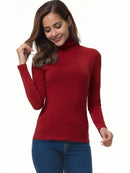 Womens Turtleneck T-Shirt Set  Soft Knit Casual Long Sleeve Tops for Spring & Fall  Stylish Basic Closet Essentials