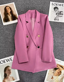 Blazer Casual Estilo Coreano com Bolsos – Manga Longa