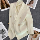 Blazer Casual Estilo Coreano com Bolsos – Manga Longa