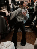 Casual Sequin Loose Sweaters Women All Match Full Sleeve Street O-neck Knitted Sweater Female 2026 Fashion Spring Lady Outwears