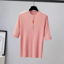 2026 Spring Autumn Korean Fashion Solid Sweater Women Short Sleeve Tops Pull Femme Casual Slim Female Pullover Knitted Clothes