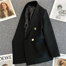 Blazer Casual Estilo Coreano com Bolsos – Manga Longa