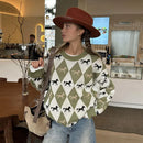 Casual Sequin Loose Sweaters Women All Match Full Sleeve Street O-neck Knitted Sweater Female 2026 Fashion Spring Lady Outwears
