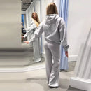 Chic Sequin Wing Hoody Women's Pants Suit O-neck Pockets Jacket High Waist Trousers Lady Set 2026 Spring 2 Pieces Set Women