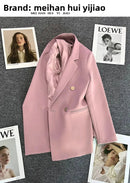 Blazer Casual Estilo Coreano com Bolsos – Manga Longa