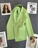 Blazer Casual Estilo Coreano com Bolsos – Manga Longa