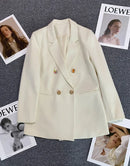 Blazer Casual Estilo Coreano com Bolsos – Manga Longa