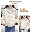 Hooded Solid Short Jacket Women's Spring Autumn Loose Casual Jacket Double Zipper Loose Female Outwear Spring Thin Coat Trend