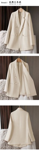 Blazer Casual Estilo Coreano com Bolsos – Manga Longa