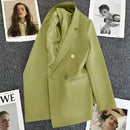 Blazer Casual Estilo Coreano com Bolsos – Manga Longa