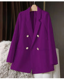 Blazer Casual Estilo Coreano com Bolsos – Manga Longa