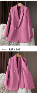 Blazer Casual Estilo Coreano com Bolsos – Manga Longa