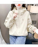 Hooded Solid Short Jacket Women's Spring Autumn Loose Casual Jacket Double Zipper Loose Female Outwear Spring Thin Coat Trend