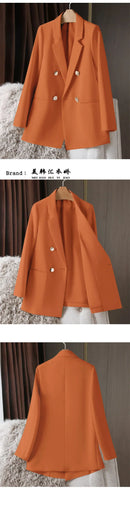 Blazer Casual Estilo Coreano com Bolsos – Manga Longa