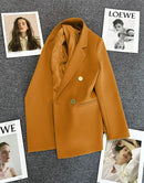 Blazer Casual Estilo Coreano com Bolsos – Manga Longa