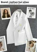Blazer Casual Estilo Coreano com Bolsos – Manga Longa