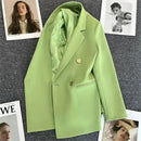 Blazer Casual Estilo Coreano com Bolsos – Manga Longa