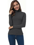 Womens Turtleneck T-Shirt Set  Soft Knit Casual Long Sleeve Tops for Spring & Fall  Stylish Basic Closet Essentials