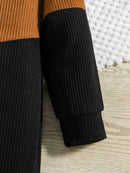 Girls' Color-Block Knitted High-Necked Dress 1-Piece Spring Autumn Fashion Leisure Children's Comfortable Home Wear