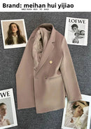Blazer Casual Estilo Coreano com Bolsos – Manga Longa