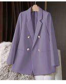 Blazer Casual Estilo Coreano com Bolsos – Manga Longa