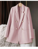 Blazer Casual Estilo Coreano com Bolsos – Manga Longa