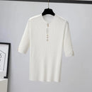 2026 Spring Autumn Korean Fashion Solid Sweater Women Short Sleeve Tops Pull Femme Casual Slim Female Pullover Knitted Clothes