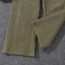 New Fashion Spring Autumn Clothes Sets For Kids Girls Long Sleeve Black Top With Army Green Vest And Pants Daily Causal Style